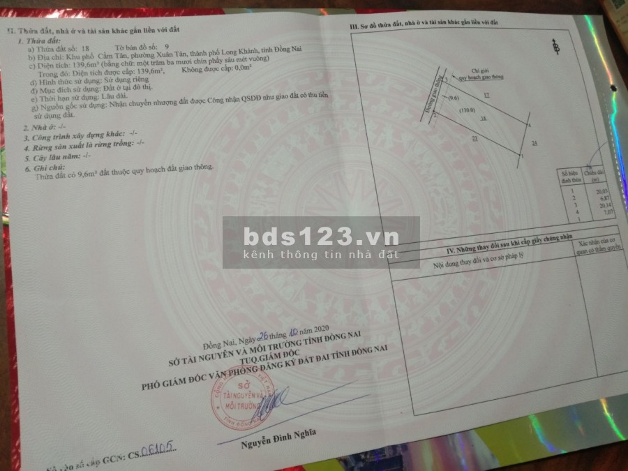 Cần bán nhà gấp tại thành phố Long Khánh để về Quê liên hệ 0363 058 861