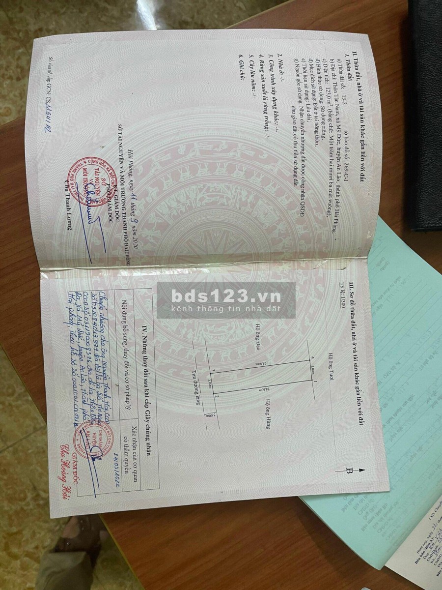 Bán lô đất đường quy hoạch 10m tại Tân Nam, Mỹ Đức, An Lão, ngay sau UBND xã Mỹ Đức