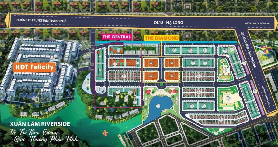 Đất nền dự án Xuân Lâm Riverside Uông Bí Quảng Ninh, pháp lý đầy đủ