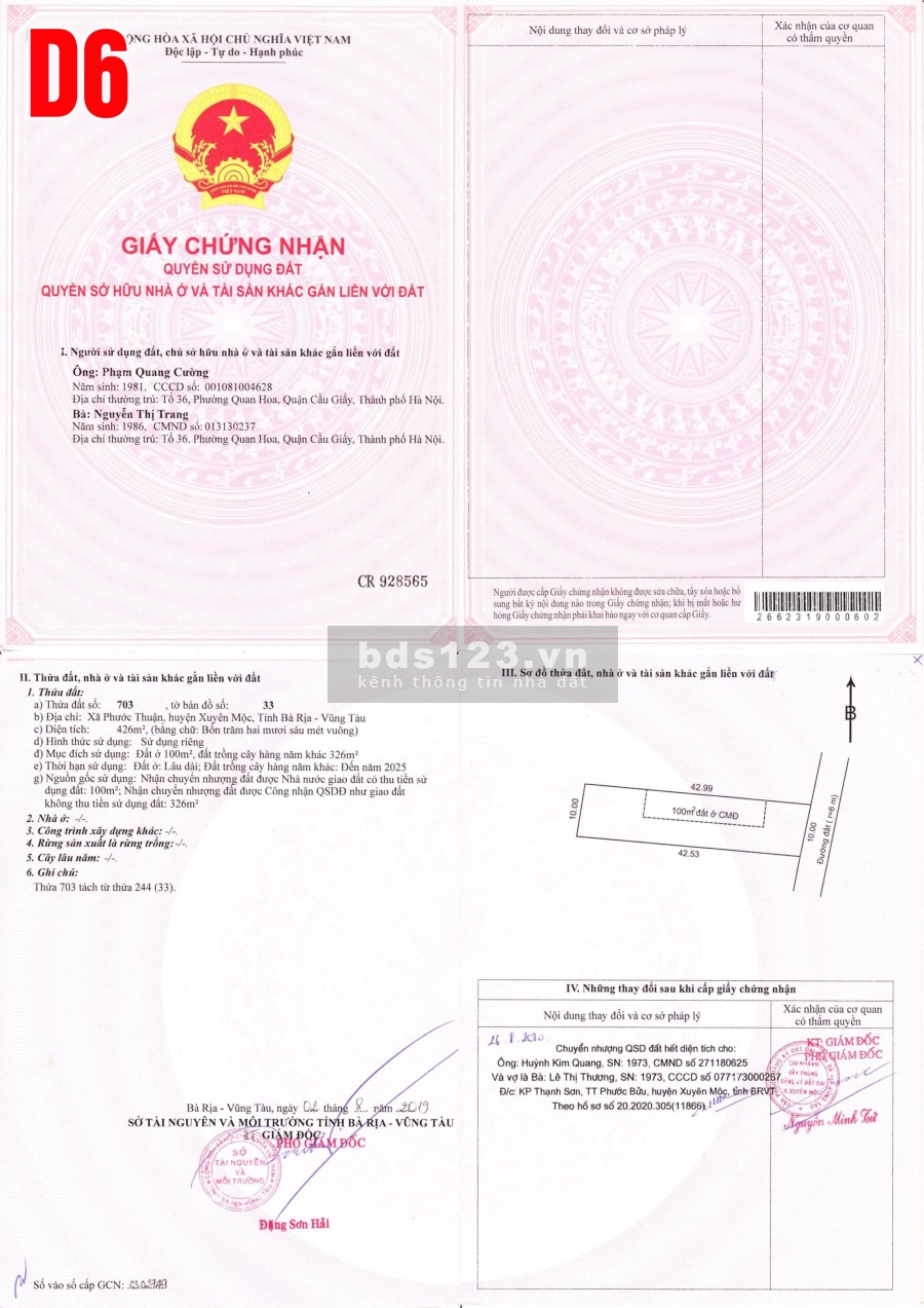 Ông anh cần bán nhanh lô đất Hồ Tràm Phước Thuận, chỉ từ 15tr/m2