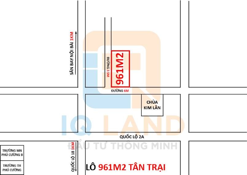 Bán Đất Sóc Sơn diện tích 961 m2 Tân Trại, Phú Cường vị trí đẹp giá đầu tư