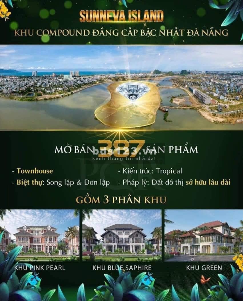 Nhận Booking vị trí Biệt Thự Đảo Kim Cương Nam Hòa Xuân chiết khấu cao, lh 0947225811