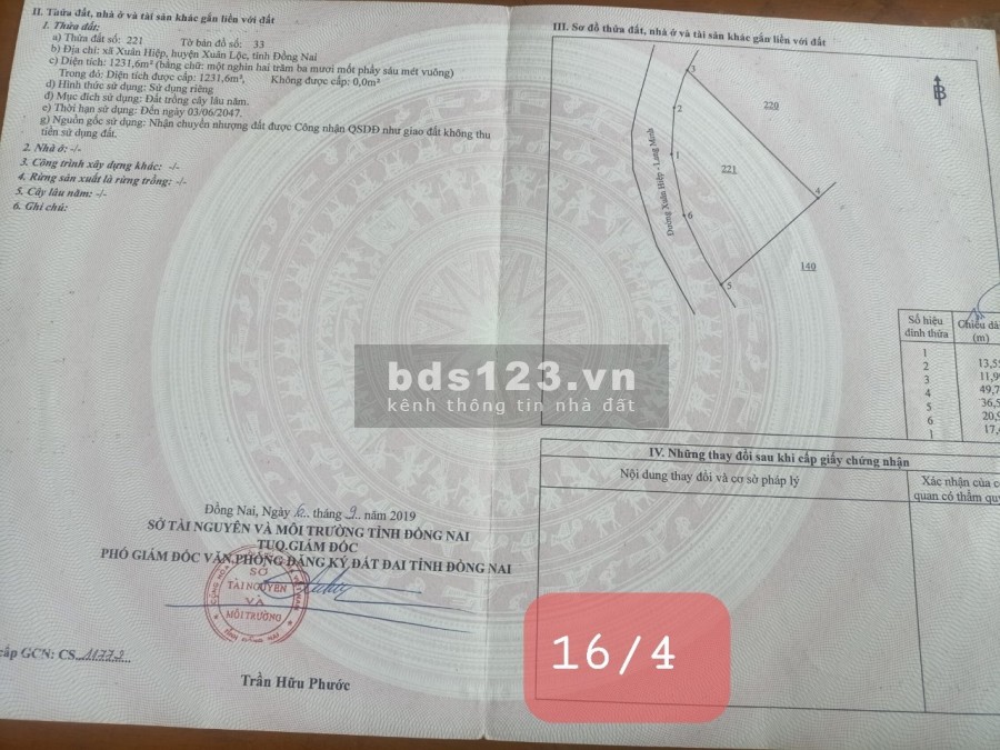 Bán đất mt đường nhựa Xuân Hiệp Lang Minh Xuân Lộc Đồng Nai giá 3.3 tỷ