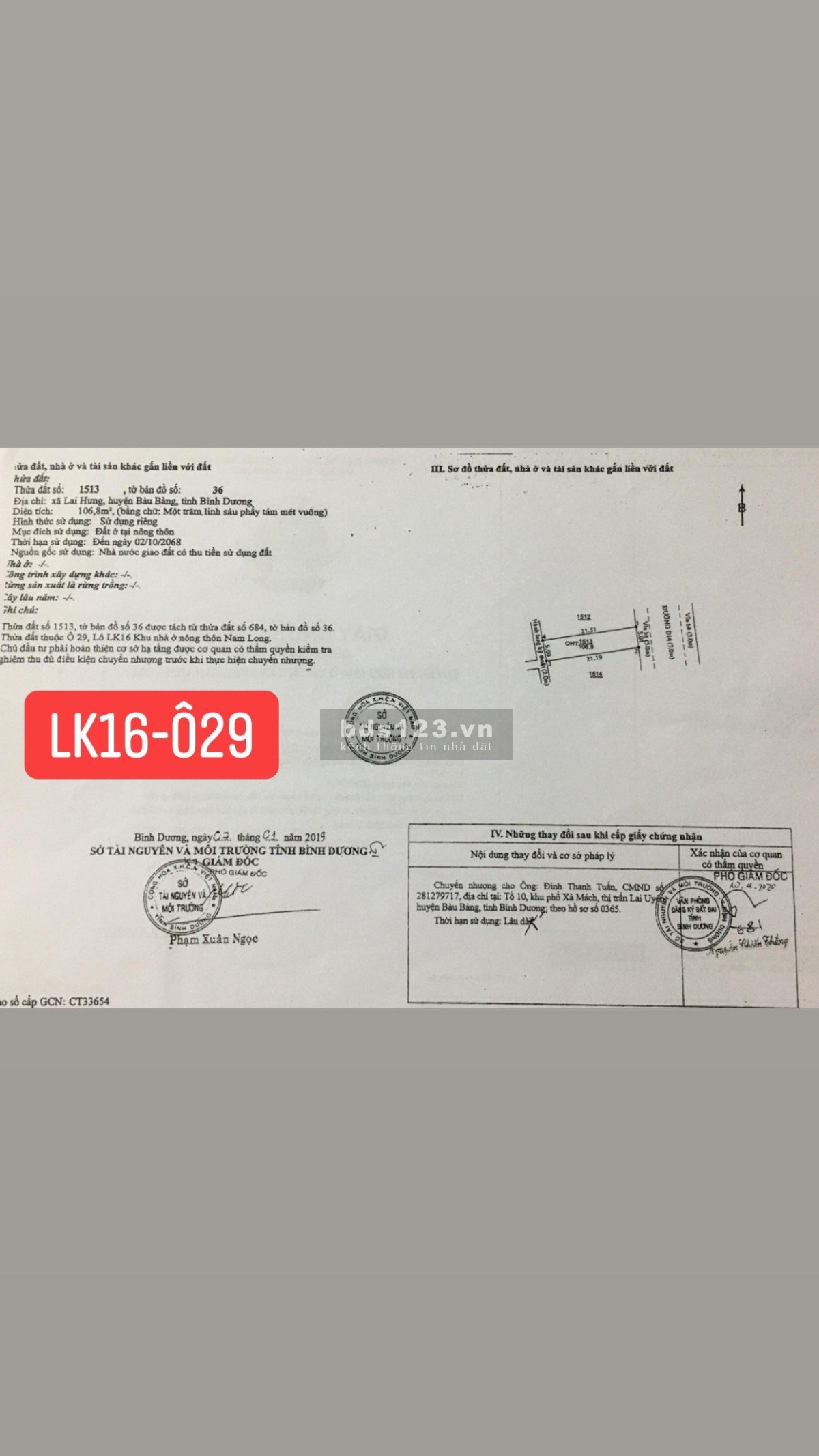 Bán đất thổ cư tại Lai Hưng, Bàu Bàng, Bình Dương, ngân hàng hỗ trợ 70% giá đất
