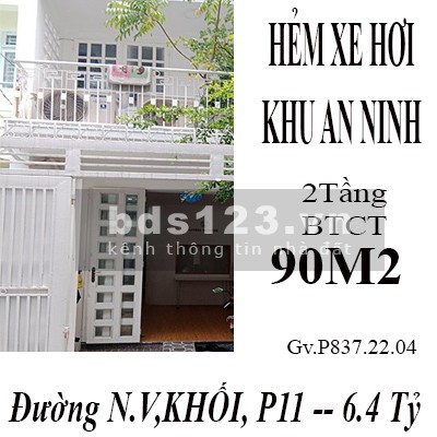 Bán nhà 2 tầng đẹp nở hậu nhẹ Quận Gò Vấp, diện tích 90m², giá bán 6,4 tỷ đồng, lh 0794966359