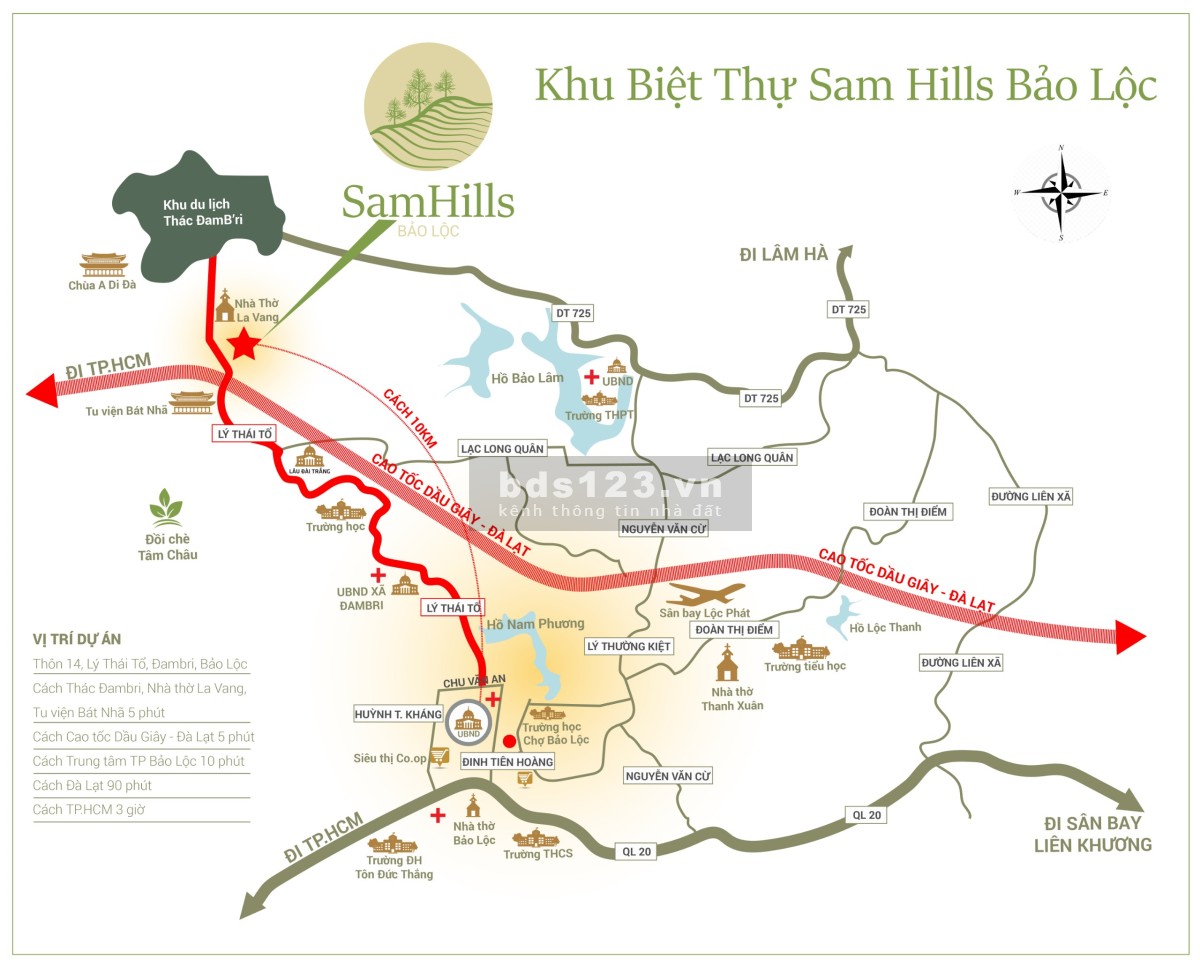 Đầu Tư Đất Nền Nghỉ Dưỡng Bảo Lộc, vị trí đắc địa mặt tiền Lý Thái Tổ (Ngay Thác ĐamBri), Giá Sốc