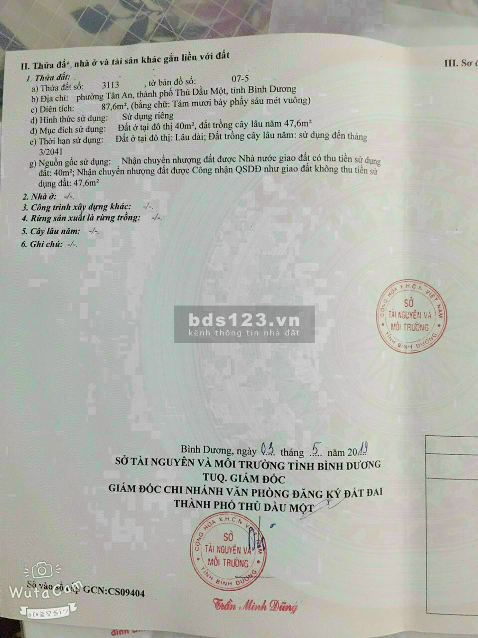 Bán đất thổ cư, giá thấp nhất khu vực, xin lien hẹ An 0948196105
