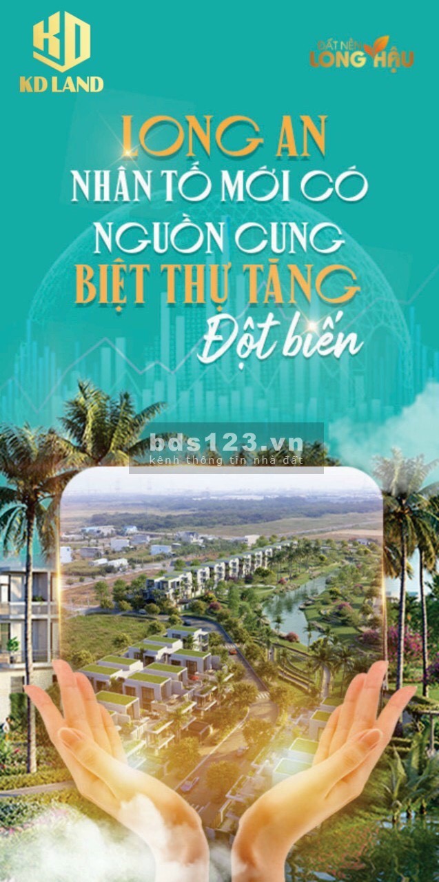 Đất nền biệt thự Long Hậu Cần Giuộc xd tự do, tiềm năng tăng giá cao, liền kề Tp.HCM