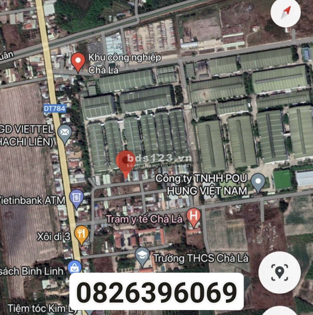 Đất tái định cư sát khu công nghiệp Chà là, sổ hồng riêng 150m2 giá F0
