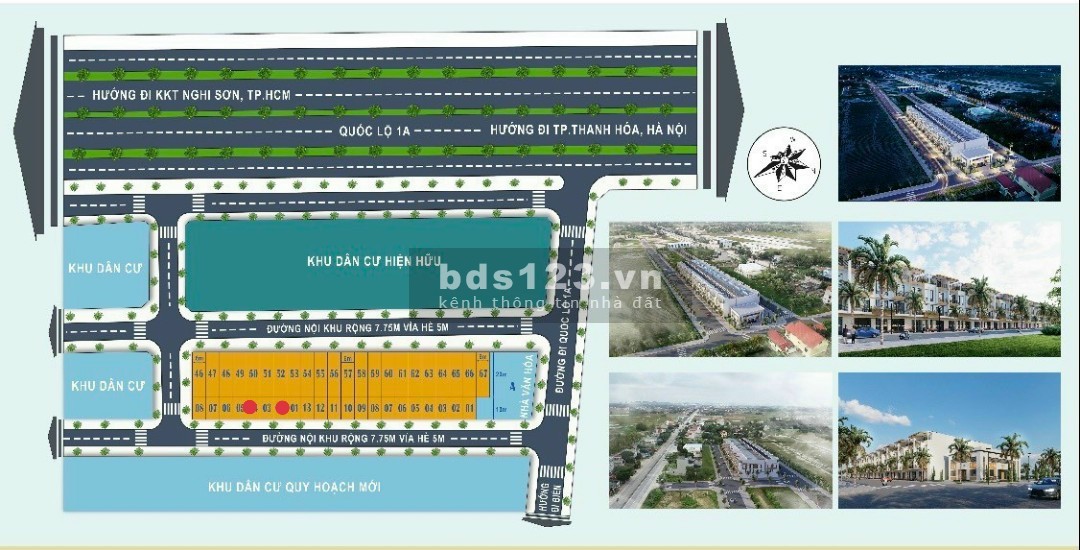 Chỉ hơn 800tr, đất nền Quảng Xương, Thanh Hóa, 30m ra QL 1A, hạ tầng đô thị, vỉa hè 5m. Đầu tư nhanh