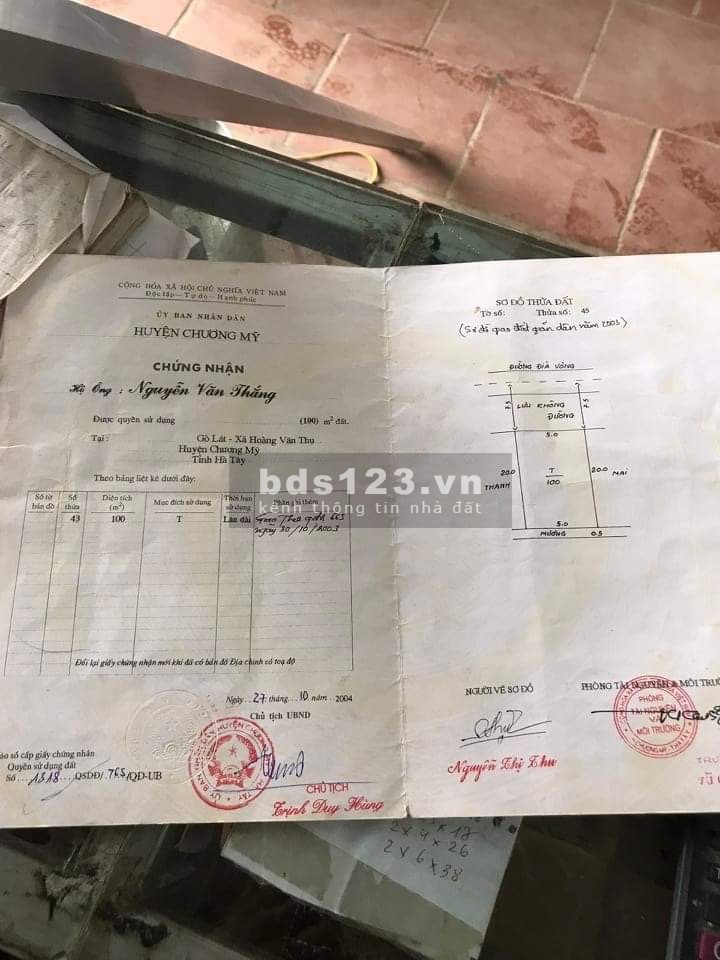 Bán đất mặt đường Liên Xã giá chỉ 1.3 tỷ, tại Hoàng Văn Thụ, Chương Mỹ lh 0982876689