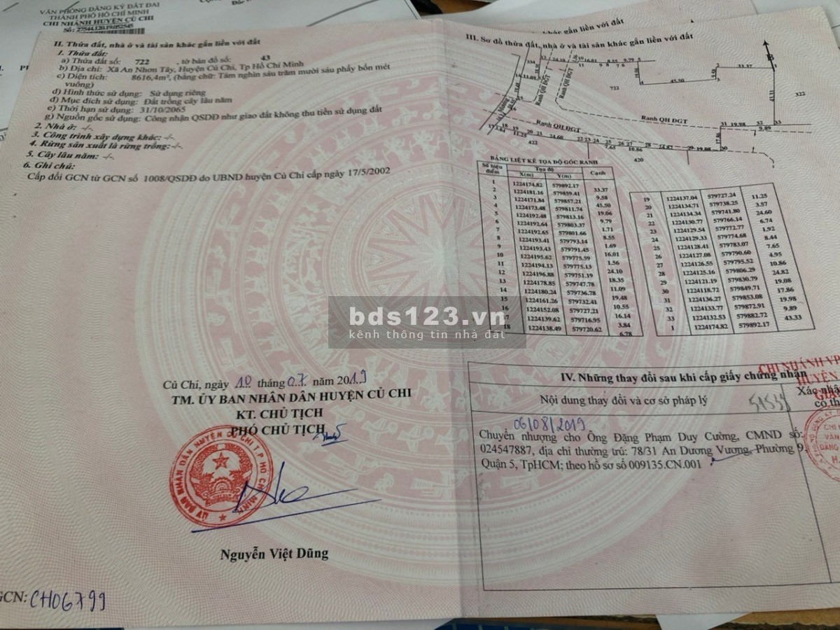 Cần bán đất ở Củ Chi xã An Nhơn Tây diện tích 14.000m2, pháp lý chính chủ