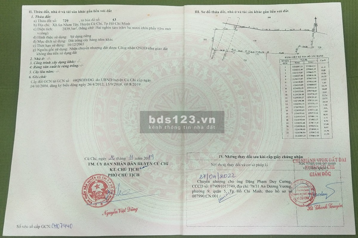 Cần bán đất ở Củ Chi xã An Nhơn Tây diện tích 14.000m2, pháp lý chính chủ