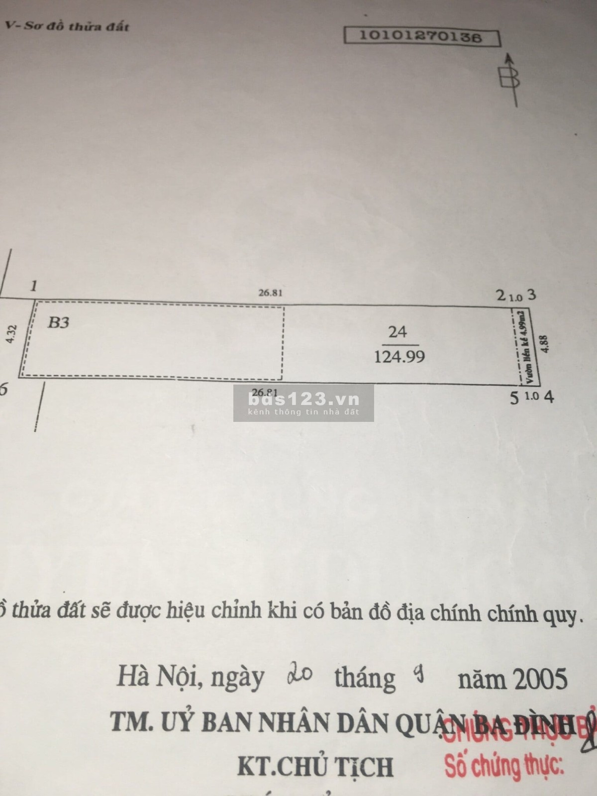Bán gấp nhà mặt đường Bưởi diện tích 125m2, giá chỉ từ 200 triệu/m2, pháp lý chuẩn