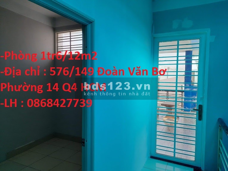 Hiện còn 2 phòng cho NAM thuê tại Quận 4 giá 1tr7 và 2.5 triệu, liên hệ 0868427739