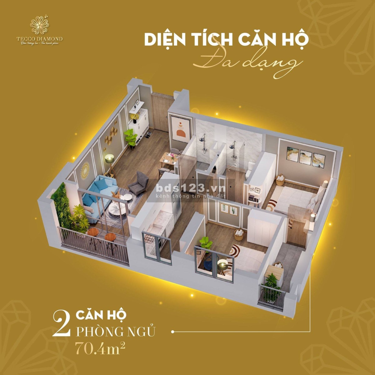 Chỉ với 560tr nhận ở ngay tại căn hộ 2PN, 3 phòng ngủ, view hồ giá từ 1.7 tỷ/căn lãi suất 0% ck 4%