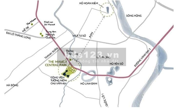 Shophouse 75m2 trung tâm Vành Đai 3 dự án The Manor Center Park đa dạng tiện ích nội khu - giá CĐT