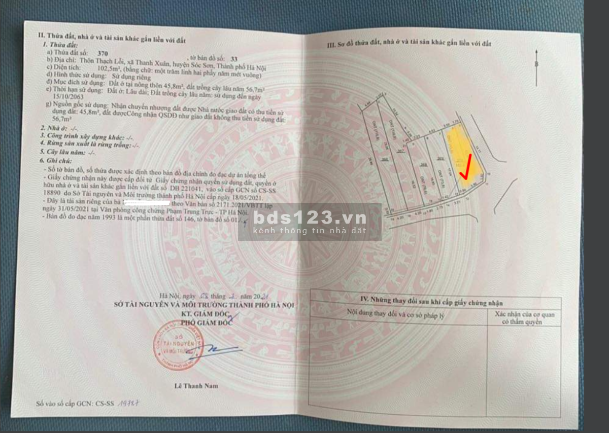 102m Thạch Lỗi, Thanh Xuân, Sóc Sơn khu vực đắc địa giá đầu tư lh 0911078745