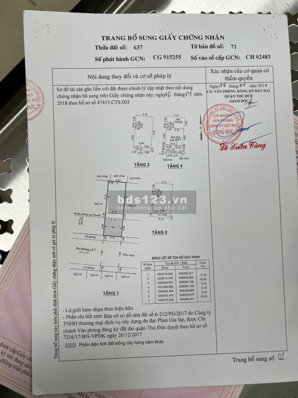 Bán nhà phố đường 10m thuộc kdc vạn xuân tam bình, sổ hồng hoàn công