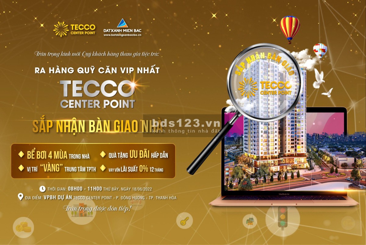 Chung cư Tecco Center Point chiết khấu cao, thanh toán linh hoạt, lhcc