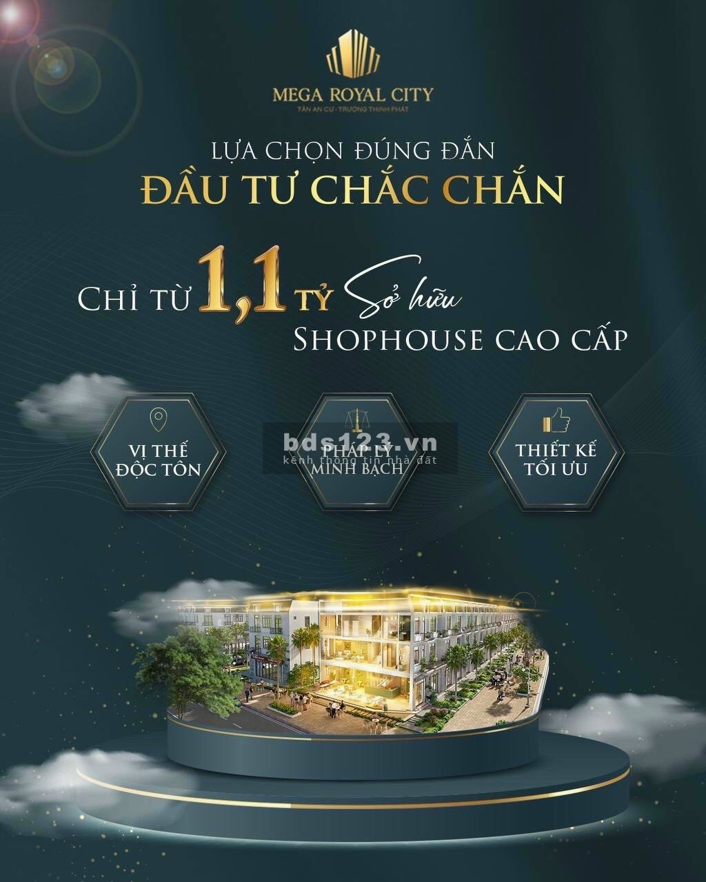 Cơ hội đầu tư shophouse nằm ngay tại trung tâm thành phố chỉ từ 1.1 tỷ, giá tốt