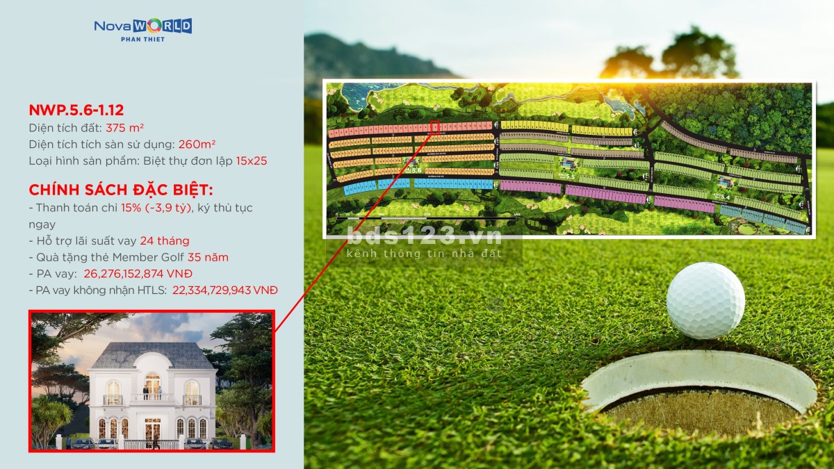 Sở hữu căn biệt thự hạng sang trong lòng sân PGA golf tại Siêu thành phố biển Novaworld Phan Thiết.