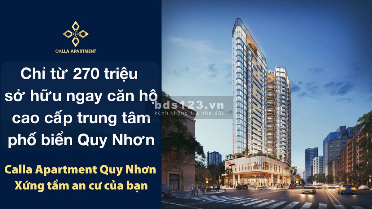Chỉ với 270 triệu sở hữu ngay căn hộ chung cư sân vườn Calla Apartment Quy Nhơn giá tốt