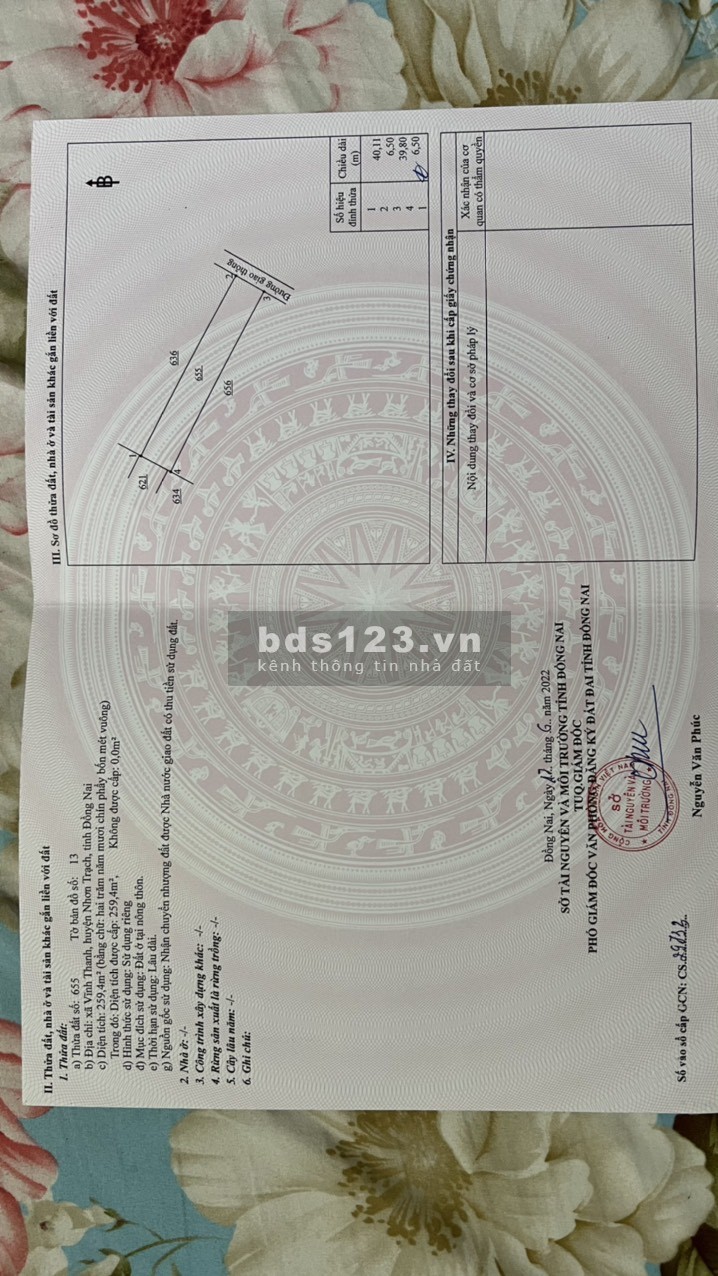 Bán Đất Gần Đường 25C và Vành Đai 3 Full Thổ Thuộc Xã Vĩnh Thanh , Nhơn trạch