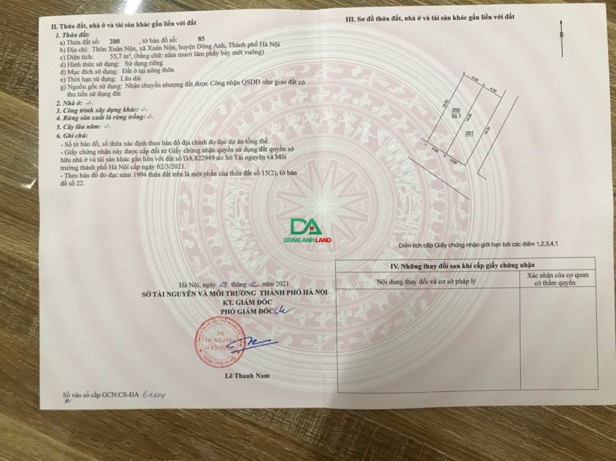 Bán đất thôn xuân nộn xã Xuân Nộn, Đông Anh đường trục chính 5m ô tô thông