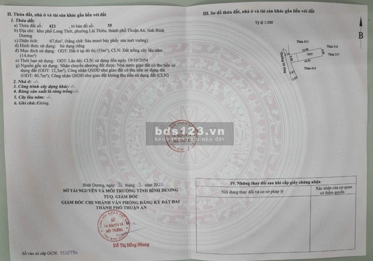 Đất bán trung tâm lái thiêu - gần chợ lái thiêu sổ hồng bao sang tên công chứng ngay
