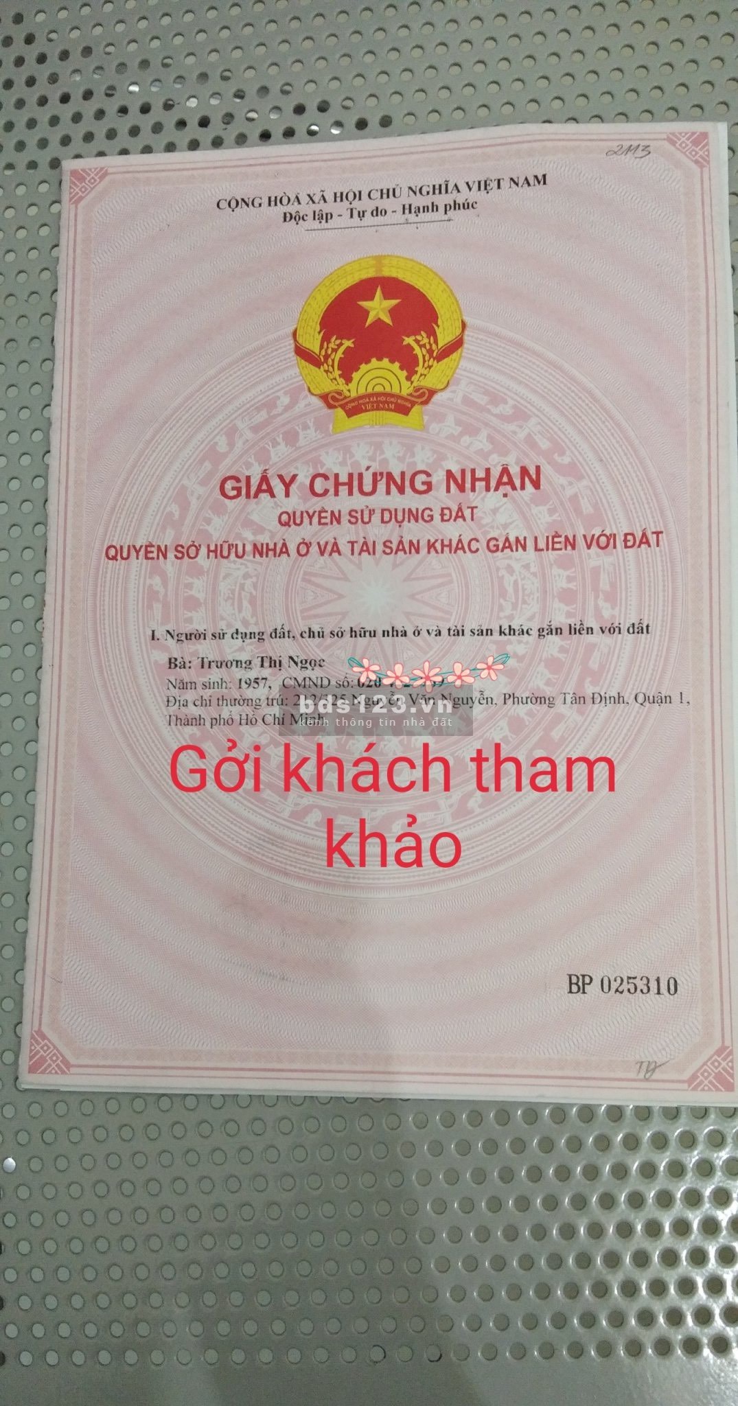 Chính chủ cần bán nhà ở phường Tân Định, Quận 1 1 trệt, 2 lầu đúc, giá tốt