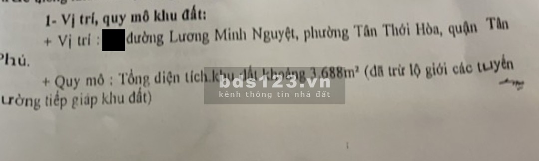 Chính chủ bán đất đường Lương Bán Nguyệt 5416m2, đã có quyết định phê duyệt dự án chung cư
