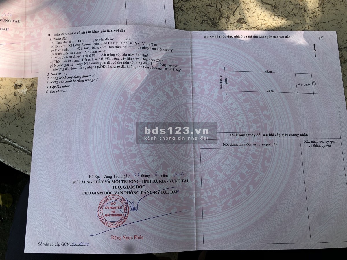 Bán Nhanh đất trung tâm Thành Phố Bà Rịa giá đầu tư chỉ 2,8 tỷ khu an ninh