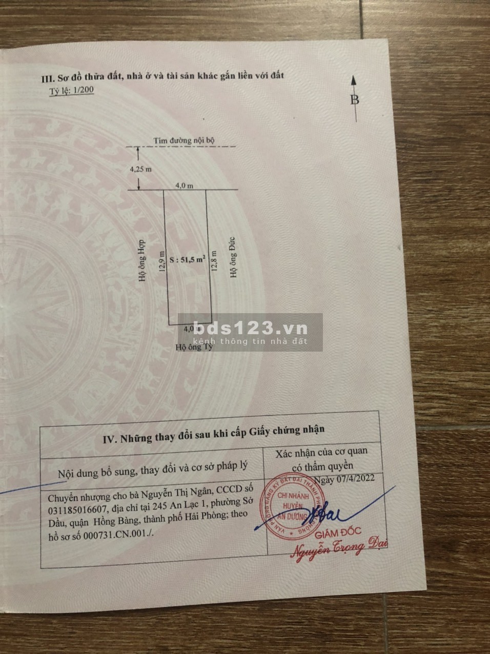 Bán lô đất đường nhựa 8m diện tích hơn 50m giá hơn 1 tỷ cách công viên Hồ Rế trung tâm An Dương 2km