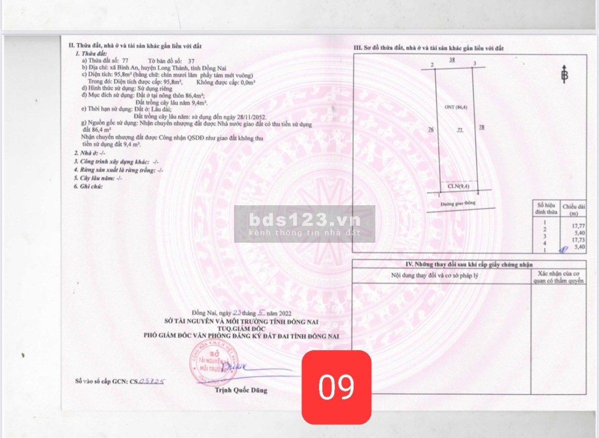 Đất sổ đỏ cửa ngõ sân bay Quốc Tế Long Thành giá đầu tư F0 lh 0356861079