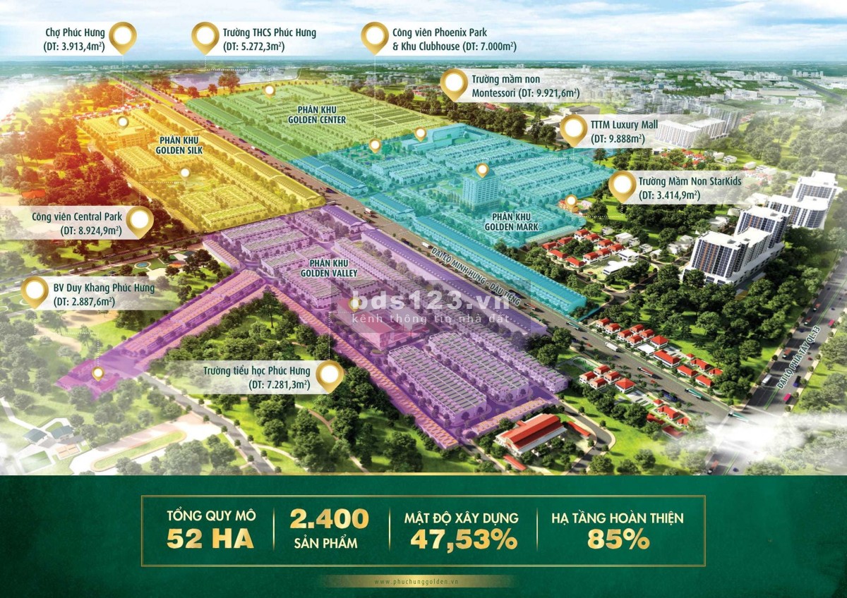 Bán đất nền KĐT Phúc Hưng Golden chỉ 350 triệu sở hữu - sổ riêng từng nền 100m2