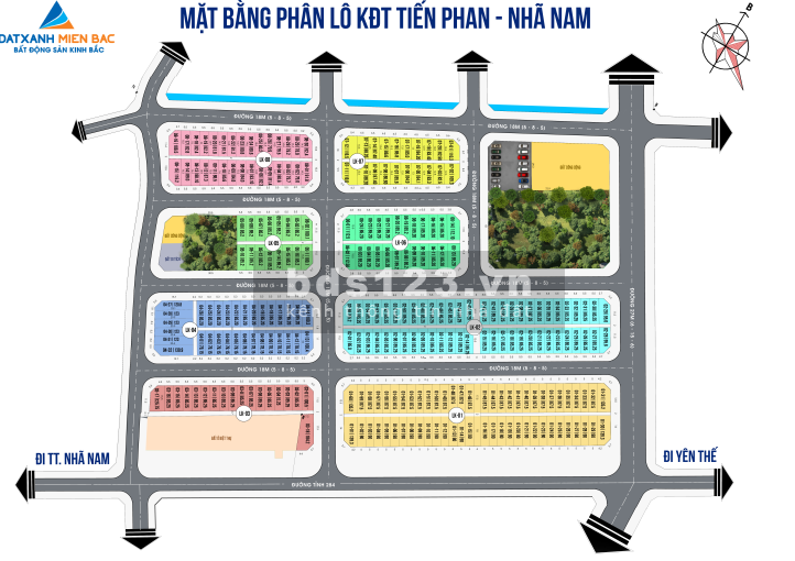 Bán đất thị trấn Nhã Nam Bắc Giang lô góc duy nhất đẹp nhất dự án