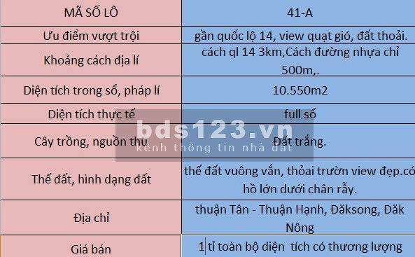 Cần bán 1ha đất tại Đắk Nông, 2 mặt đường thể hiện trên sổ, giá bán 1 tỷ