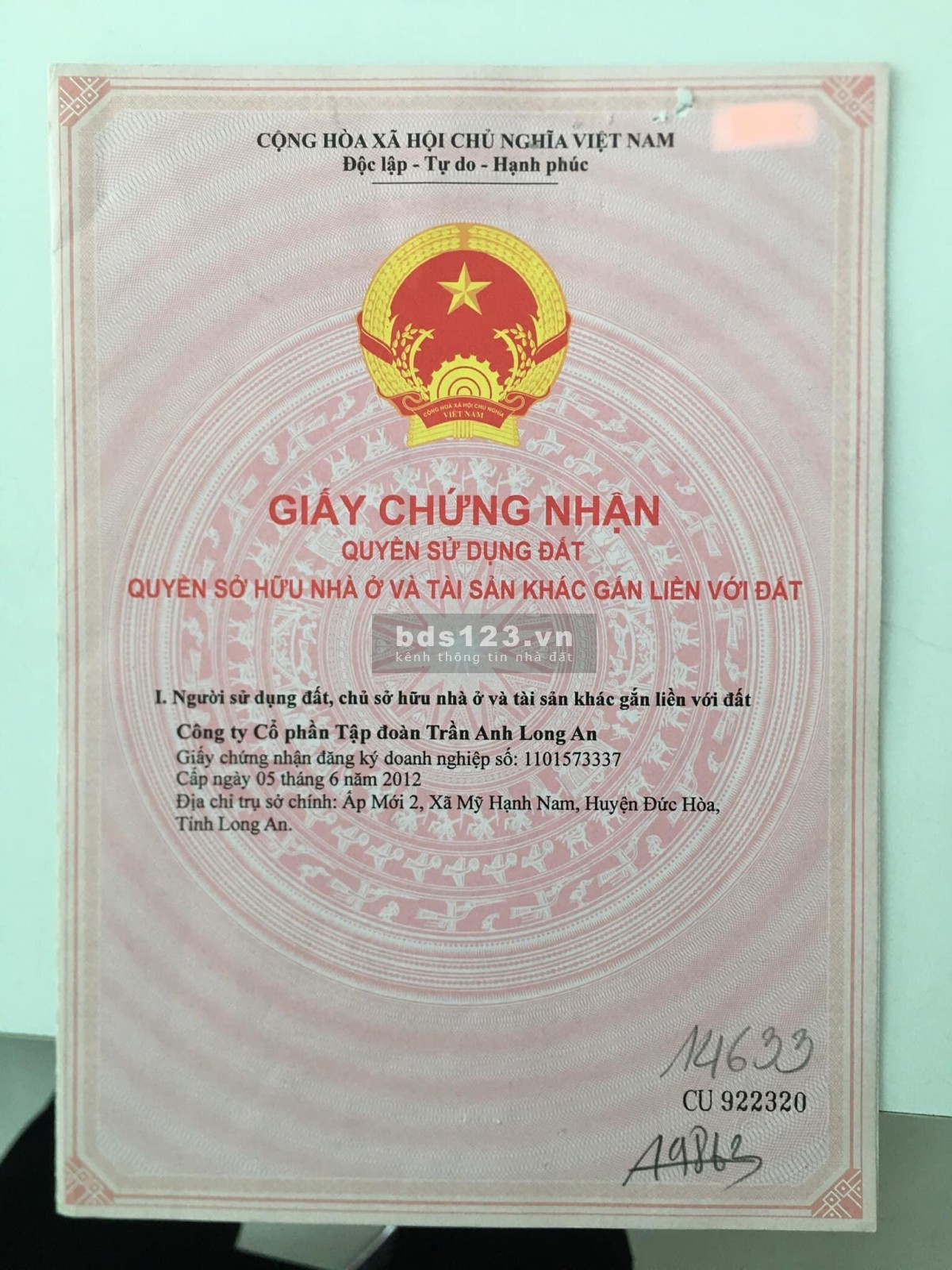 Bán gấp căn nhà phố thổ khu đô thị Phúc An City, sổ riêng, lh 0707885757