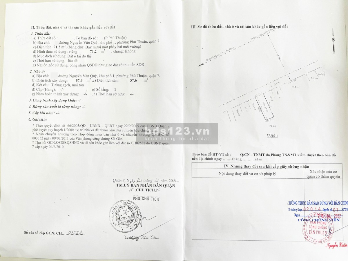 Bán gấp nhà mặt tiền kinh doanh mua bán đường Nguyễn Văn Quỳ, phường Phú Thuận, Quận 7.