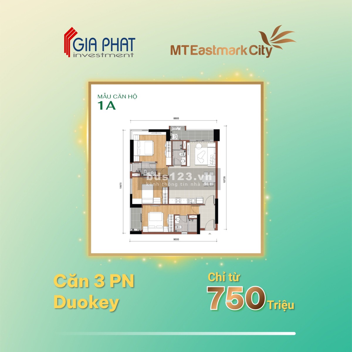 Căn hộ MT Eastmark City Thủ Đức 39tr/m2 mặt tiền Vành đai 3 căn 3PN 99m2