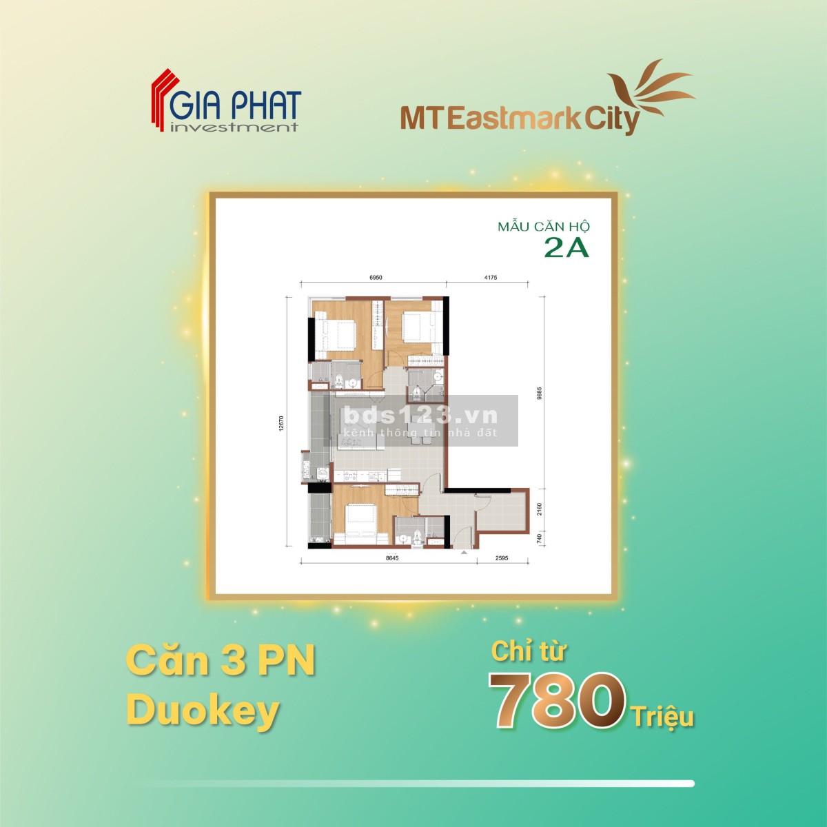 Căn hộ MT Eastmark City Thủ Đức 39tr/m2 mặt tiền Vành đai 3 căn 3PN 99m2