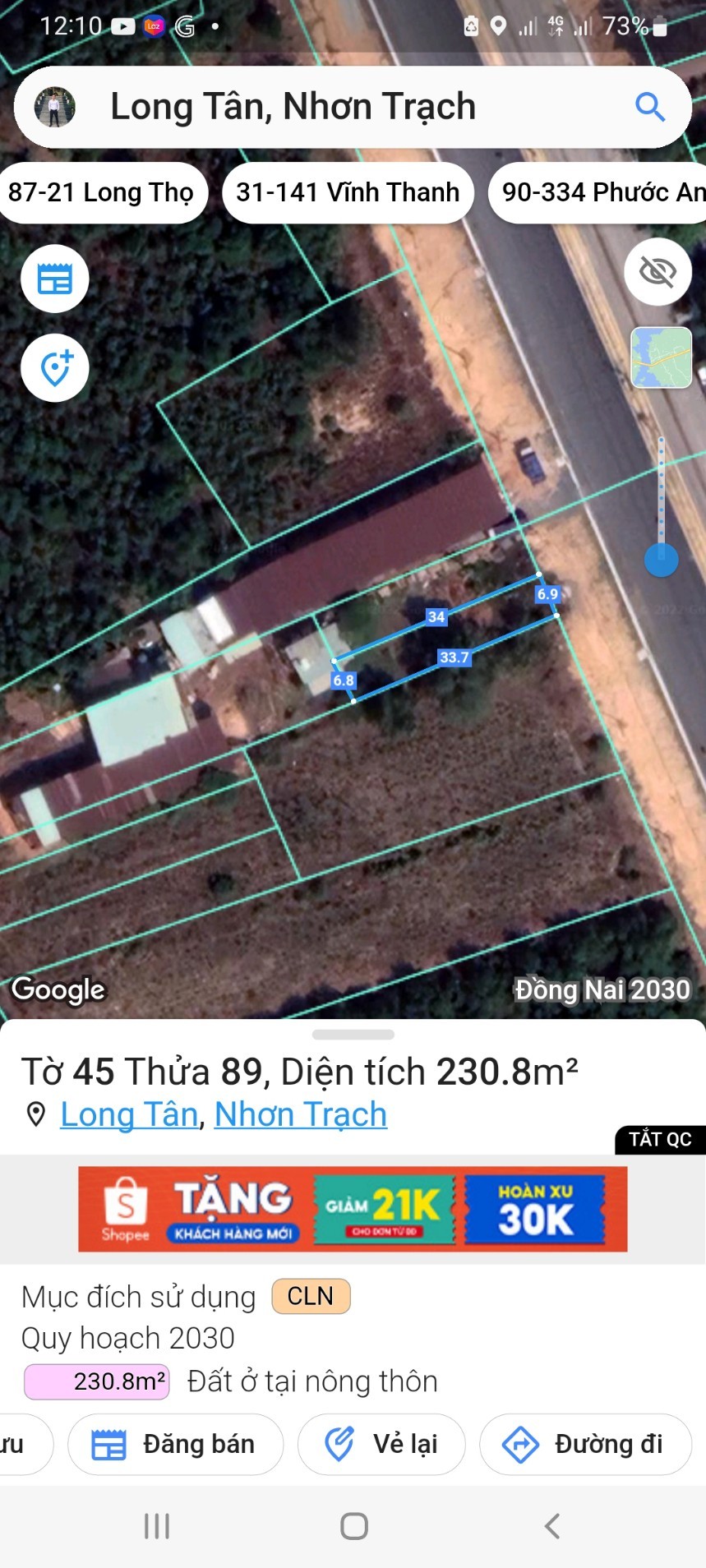 MT Nguyễn Hữu Cảnh, Long Tân, Nhơn Trạch. Đất phủ hồng khu vực buôn bán sôi động.