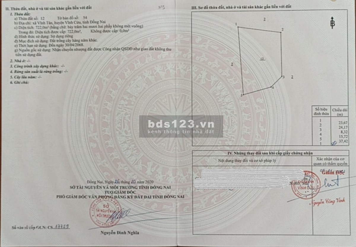 Bán khu nhà vườn nghỉ dưỡng 9.137m2 giá 9,1 tỷ tại xã Vĩnh Tân, huyện Vĩnh Cửu