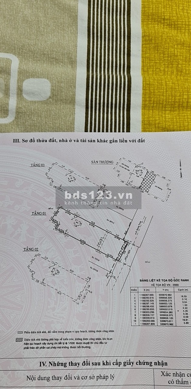 Chủ bán nhanh nhà nguyên căn cấp 3 dtsd 312.9m2, giá 16.3 tỷ, hẻm 597 Quang Trung