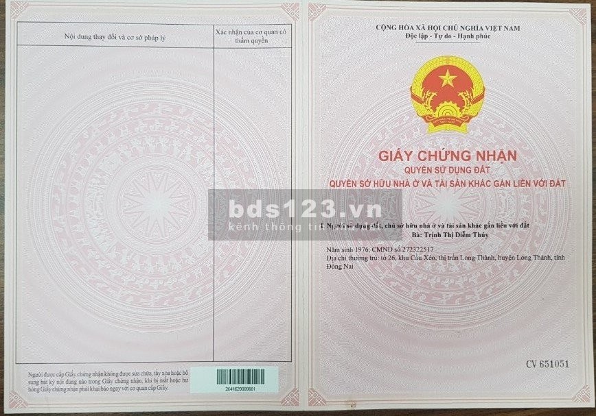 Cần bán đất ở Phước Bình Long Thành Đồng Nai, LH chính chủ 0983387247
