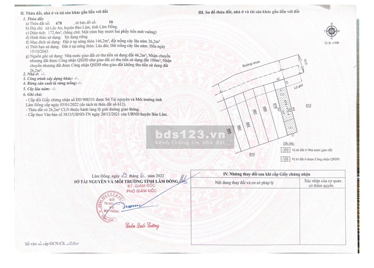 Cần bán gấp nền đất thổ Bảo Lộc, QL20 đi vô 3km. LH: 0976988608 Khiêm để xem đất