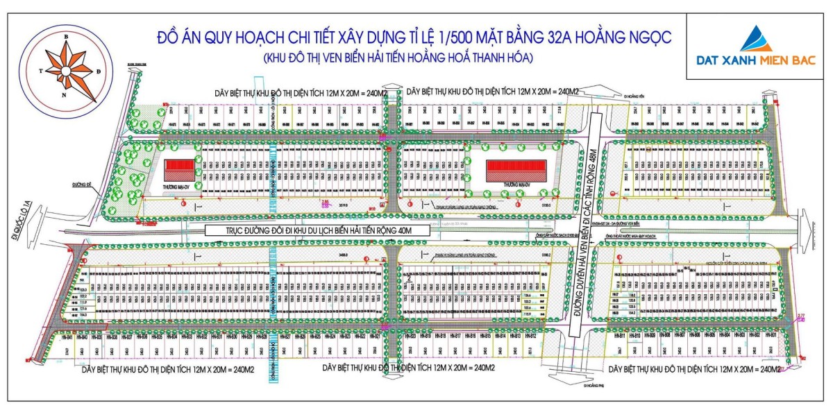 Bán đất đẹp diện tích 105m2, sổ đổ MB 32A Hoằng Ngọc Thanh Hoá, giá tốt đầu tư