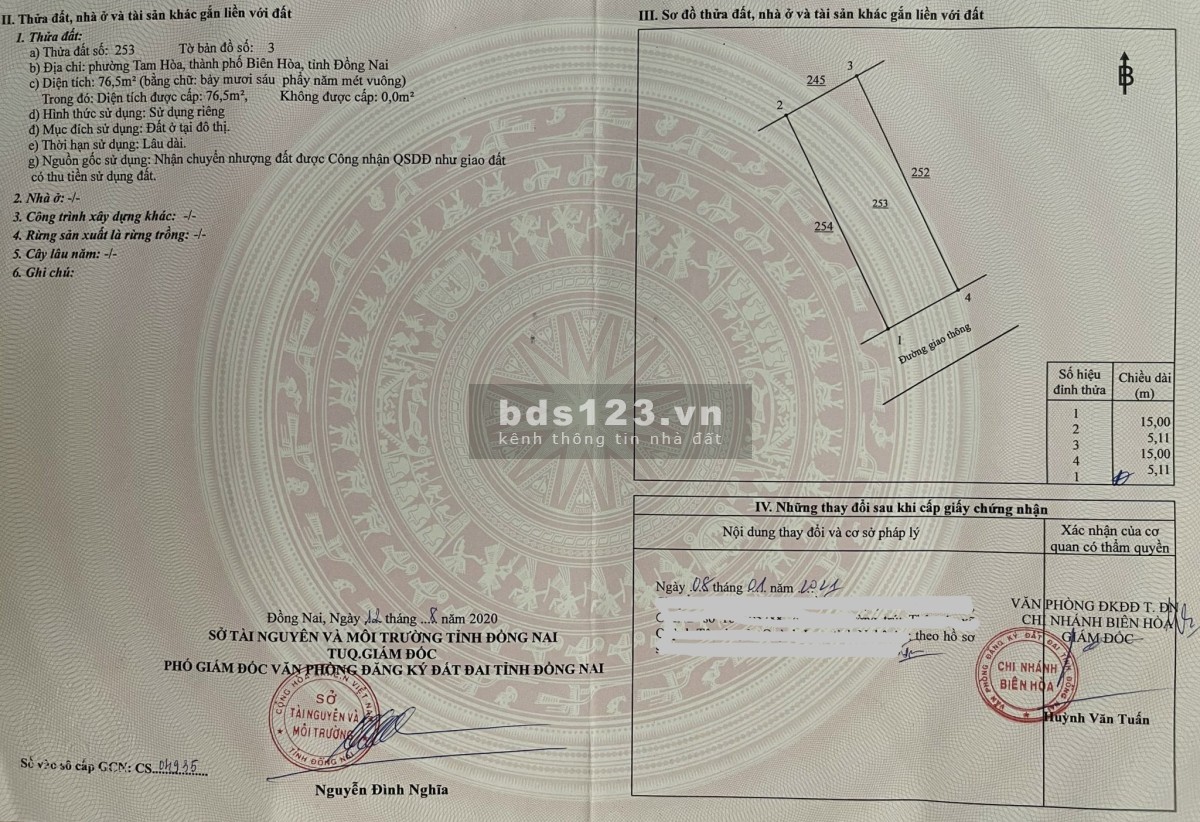 Cần bán 76,5m2 đất tặng kèm nhà cấp III giá 3,8 tỷ tại phường Tam Hòa, thành phố Biên Hòa