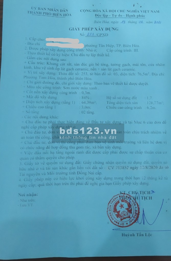 Cần bán 76,5m2 đất tặng kèm nhà cấp III giá 3,8 tỷ tại phường Tam Hòa, thành phố Biên Hòa